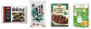 淡塩さば　米　レトルトカレー　キッチンペーパー